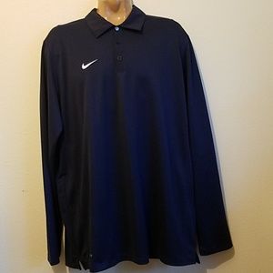 Nike Dri-Fit Blue Long Sleeves Polo Golf Shirt L